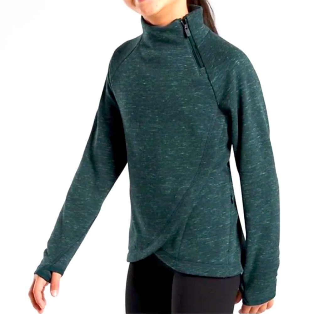 ATHLETA GIRL Crazy Cozy Karma Wrap 2.0 XS/6 Fleece Pullover teal Green